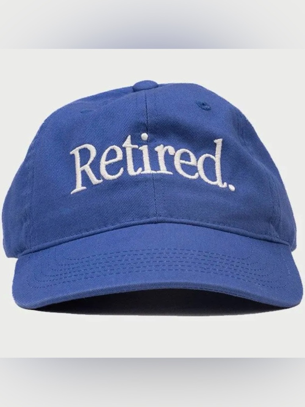 Retired. Embroidered Blue Baseball Cap